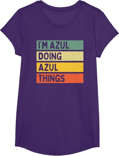 Vista 11 de Camiseta divertida con cita personalizada con texto en inglés "I'm Azul Doing Azul Things