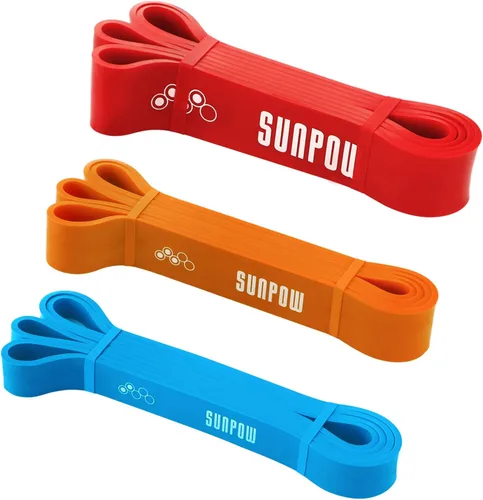 Vista 8 de SUNPOW Pull Up Assistance Bands, Set of 5 Heavy Duty Resistance Bands for Men & Women, Natural Latex Exercise Bands for Pull-Up Progression, Home