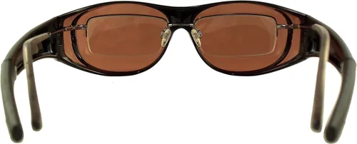 Vista 3 de Ideal Eyewear Sun Shield - Lentes de sol con bloqueo azul lentes de cobre HD - Uso sobre gafas - Envoltura alrededor