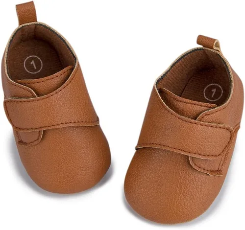 Vista 4 de HsdsBebe Zapatos Oxford de piel sintética con suela de goma suave, antideslizantes, para niños y niñas, para caminar, mocasines