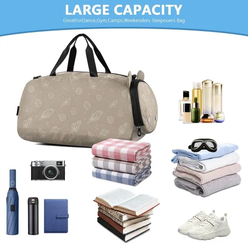 Vista 5 de Adventure Slate Space Brown Small Gym Bag with Shoes Compartment Large Capacity Sports Duffel Bag for Beach Swim Bags Pool Sports bolsa para hombre