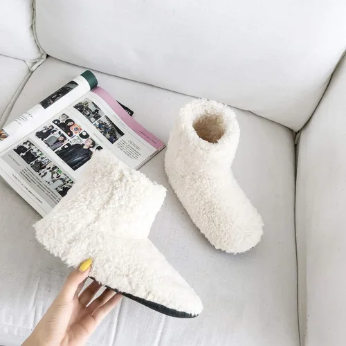 Vista 6 de mianshe Pantuflas tipo botín mullido para mujer y hombre con espuma viscoelástica