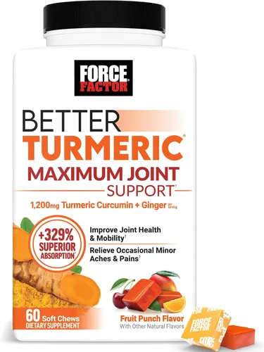 Vista 14 de Force Factor Better - Suplemento de apoyo para articulaciones de cúrcuma para una salud extra fuerte, con curcumina de cúrcuma HydroCurc