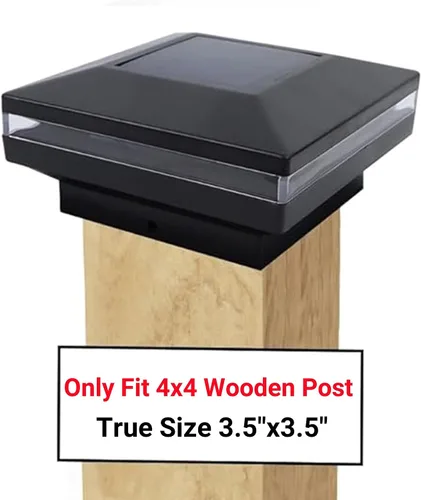 Vista 3 de Dynaming Paquete de 12 Luces Solares para Postes, Luz Decorativa Solar para Exteriores para Tapa de Poste, Carcasa Negra e Iluminación LED Blanca