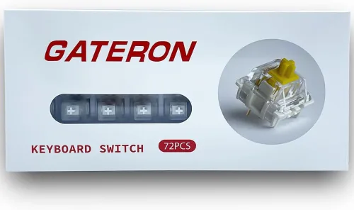 Vista 3 de DRAOZA Gateron White Pro Switches (3 pines, USB RGB, transparente, 72 piezas)