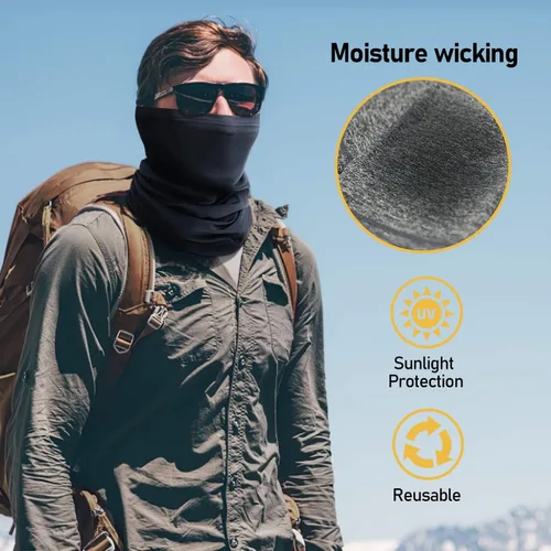 Vista 3 de TICONN Bufanda de polaina para el cuello transpirable resistente al sol y al viento para esquí pesca senderismo ciclismo