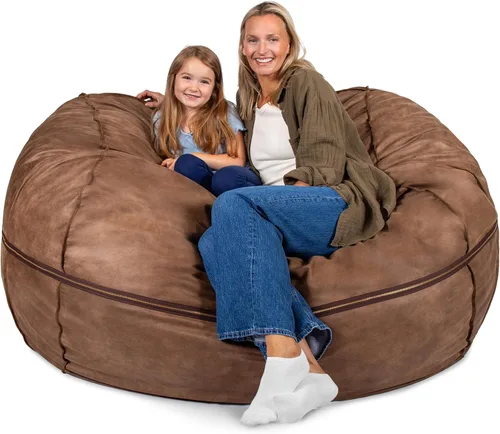 Vista 29 de Big Joe Fuf Silla Puf de Espuma de 5 Pies de Tamaño Extra Grande con Funda Extraíble para Niños, Adolescentes, Adultos, Onyx Lenox, Poliéster Tejido