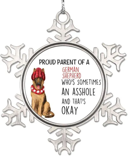Vista 9 de Christmas Dog Ornaments for Christmas Trees Yorkshire Terrier Dog Christmas Ornament 2023 Proud Parent of A Dog Pet Metal Snowflake Ornaments Unique