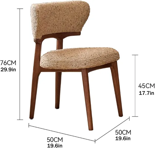 Vista 2 de Sillas de comedor retro, juego de sillas de comedor de madera, silla de cocina tapizada, silla de tocador de recepción, asiento sin brazos