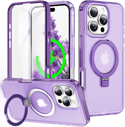 Vista 34 de Funda de cuerpo completo a prueba de golpes para iPhone 13 Pro con soporte magnético invisible [compatible con MagSafe] protector de pantalla