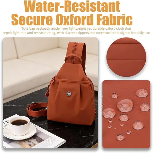 Vista 5 de Bolsa de viaje antirrobo premium 3 en 1 2025, bolsa de viaje de 2 vías con correas convertibles e impermeable para mujer