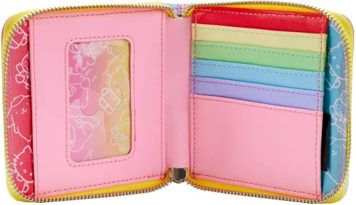 Vista 3 de Loungefly Hello Kitty and Friends - Cartera de bloque de color con cremallera alrededor, Multi colorido, Plegable