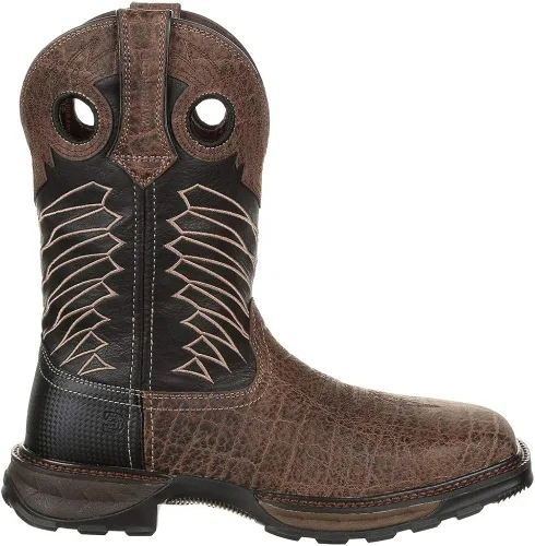 Vista 4 de Durango Maverick XP Botas de trabajo impermeables con punta de acero, Chocolate Safari Elephant Blk