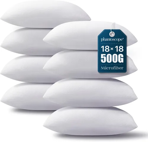 Vista 18 de Phantoscope - Insertos de almohada, 100% poliéster hipoalergénico de fibra virgen, almohadas cuadradas para sofá, sillón, cama, 12x20 pulgadas