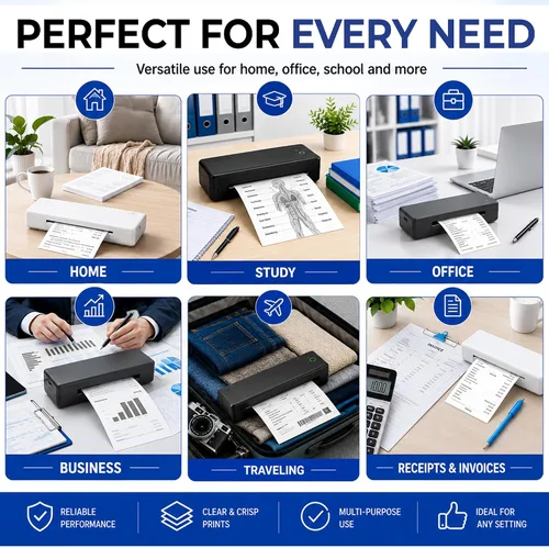 Vista 7 de 50 hojas de papel térmico para impresora térmica de 8.5 x 11 pulgadas