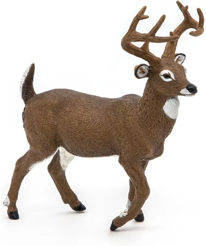 Vista 4 de Papo - Figura de ciervo de cola blanca - Juguete realista de animal del bosque para niños de 3 años en adelante - Modelo de vida silvestre pintado a