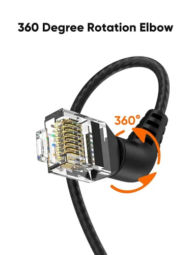 Vista 4 de CableCreation Cable Ethernet CAT6A con arranque UTP, rotación de 360°, cable de red LAN CAT6A con conector RJ45, cable de conexión 32AWG 10Gbps
