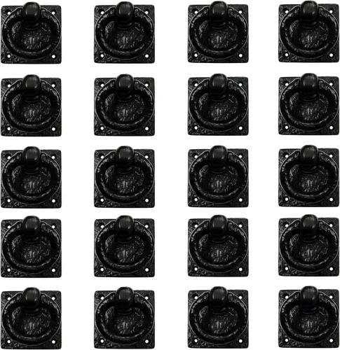 Vista 14 de Adonai Hardware Anillo de hierro fundido antiguo Adonikam de 3 pulgadas (suministrado como 2 piezas por paquete) - Negro mate