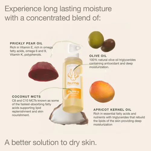 Vista 5 de HUME SUPERNATURAL Spray de aceite corporal seco, aceite ultra hidratante para piel seca, aceites corporales ligeros y nutritivos para mujeres