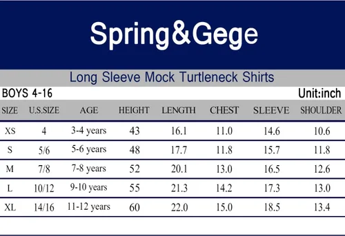 Vista 3 de Spring&Gege Camisas de algodón suave de manga larga para niños pequeños y grandes