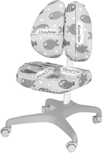 Vista 3 de Funda elástica para silla de escritorio para niños, silla de estudio para niños con respaldo hueco, funda para silla de computadora, funda giratoria