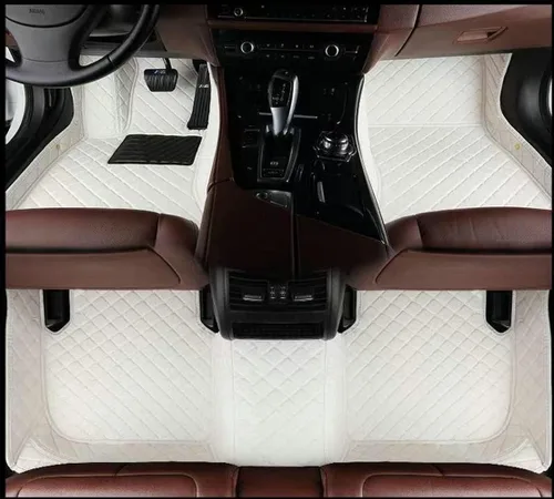 Vista 22 de Alfombrillas de cuero personalizadas para la parte delantera y trasera y de la tercera fila para automóvil, se adapta a la mayoría de SUV, sedán