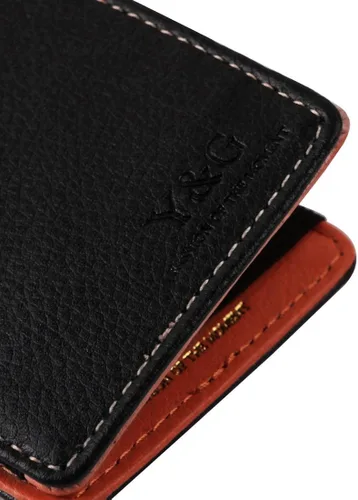 Vista 2 de Y&G Boda mágica negra del tenedor de la tarjeta de crédito de la cartera de la manera de los hombres 10 colores disponibles, Naranja Oscuro