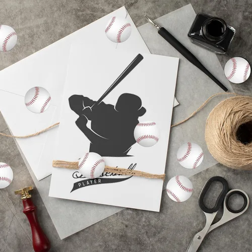 Vista 4 de Whaline 1000 calcomanías de béisbol, rollo de pelota deportiva, calcomanías de papel autoadhesivas redondas decorativas para cumpleaños, escuela