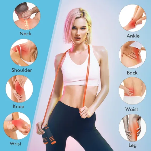 Vista 5 de Belifu - Unidad TENS EMS de 4 canales – 24 modos de masaje y 30 niveles de intensidad, estimulador muscular recargable de pulso eléctrico con 10