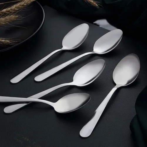 Vista 5 de Unokit - Juego de 24 cucharas de té – Cuchara de acero inoxidable de 6.7 pulgadas, postre, mesa, cucharas de cubiertos solo para el hogar, cocina