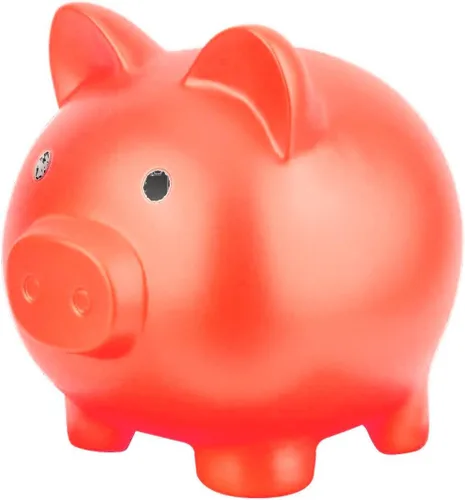 Vista 11 de Lindo Banco de Ahorro en Forma de Cerdo, Banco de Monedas para Niños y Niñas, Banco de Dinero de Plástico a Prueba de Rompimiento para Niños, Tarro