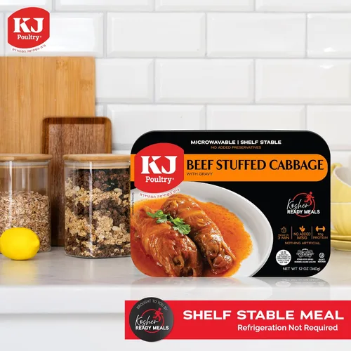 Vista 5 de KJ Poultry Kosher Ready Meals – Rollos de col rellenos de ternera, comidas de carne MRE listas para comer, sin gluten (paquete de 1) preparado