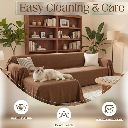 Vista 4 de Tegeme Fundas para sofá modular, 2 piezas impermeables en forma de L, tela polar tipo peluche, fundas para sofá para mascotas, perros y gatos