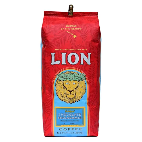 Vista 3 de LION Coffee, Café de 24 quilates, grano entero, bolsa de 7 onzas