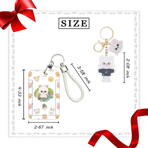 Vista 2 de 2 piezas de mercancía de K-POP Stray Kids SKZOO - Portatarjetas de identificación con llavero para niños callejeros, regalo para fanáticos