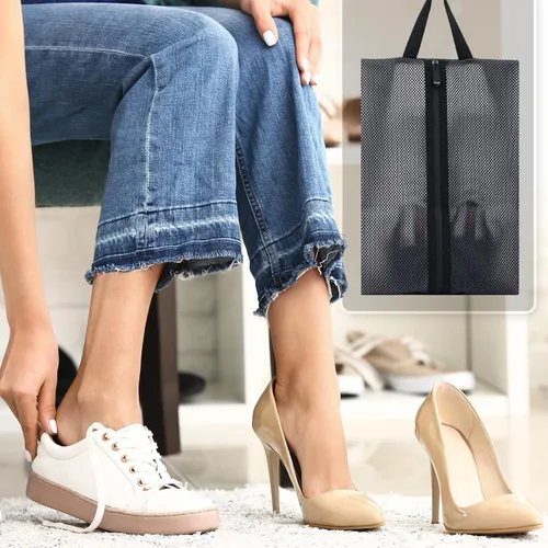 Vista 7 de Fixwal Bolsas de zapatos para viajes, Negro