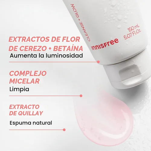 Vista 3 de innisfree Cherry Blossom Dewy Glow Jam Cleanser Daily Face Wash, 5.29 onzas líquidas (paquete de 1)