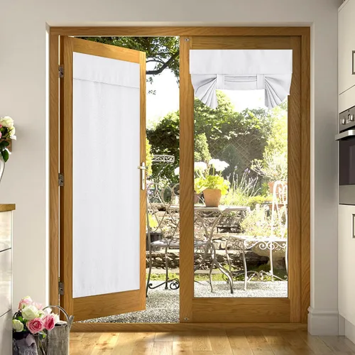 Vista 18 de NICETOWN Cortinas de puerta francesa para ventana, oscurecimiento de la habitación, cortinas de privacidad con aislamiento térmico para cocina Angora