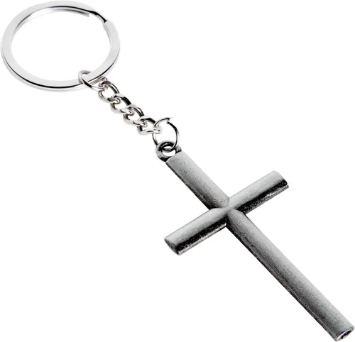 Vista 9 de Juvale Paquete de 12 llaveros de cruz, llaveros religiosos de Jesús a granel para regalos cristianos, recuerdos de fiesta, llaves de automóvil