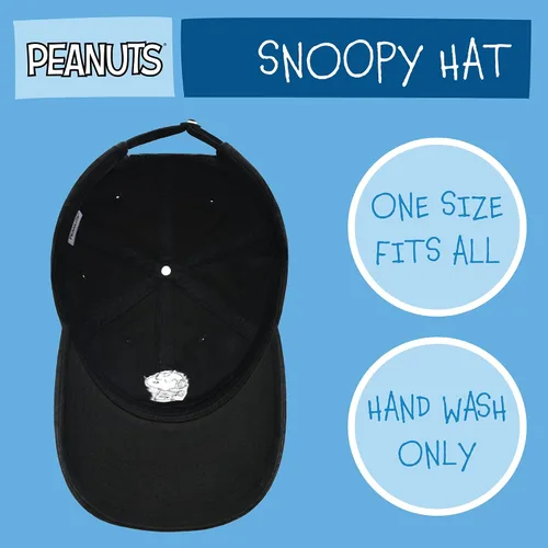 Vista 6 de Concept One Peanuts Snoopy Dad Hat, Adult Baseball Cap with Curved Brim