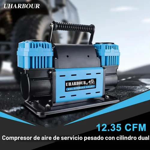 Vista 2 de Uharbour Compresor de aire todoterreno de 12V 10.6 CFM con manómetro