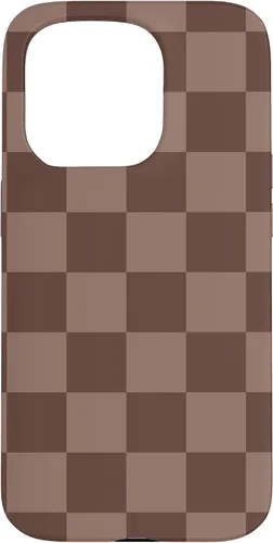 Vista 14 de Marrón clásico a cuadros, patrón de tablero de ajedrez moda caso para iPhone 17