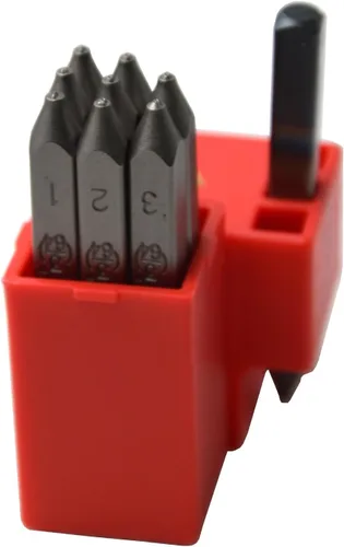 Vista 53 de Juego de 27 sellos de acero resistente con letras mayúsculas de 3/64" 1mm, kit de punzones de alfabeto para estampado a mano de caracteres, código