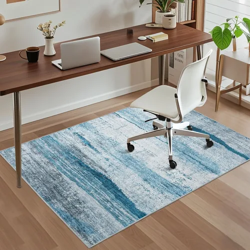 Vista 50 de Tapete para silla de oficina para suelo de madera dura, 48"x36" tapete protector de escritorio de computadora de fácil deslizamiento para silla Hoja
