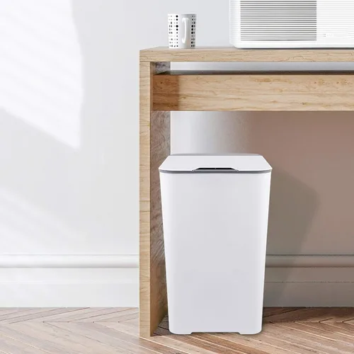 Vista 8 de Bote de basura inteligente para el hogar, cubo de basura simple y automático de inducción con tapa, 3.6 galones, cubo de basura escalonado