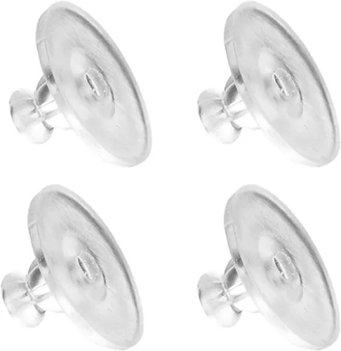 Vista 6 de 290 piezas de aretes de silicona para tachuelas, parte trasera de aretes de cubierta completa, 6 estilos de aretes de goma hipoalergénica 6 estilos