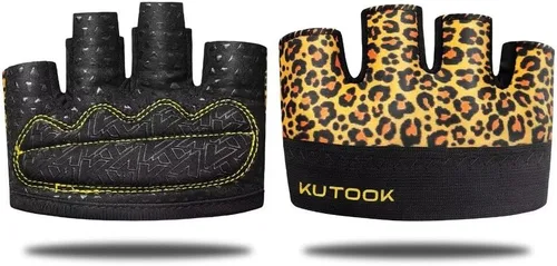 Vista 12 de KUTOOK Guantes de entrenamiento para levantamiento de pesas para hombres/mujeres, guantes de gimnasio con relleno XRD de 0.118 in, guantes parciales