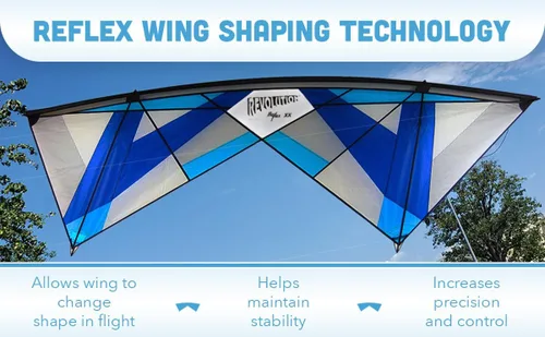 Vista 8 de REVOLUTION Kites Reflex XX (mangos/juego de línea/1 eje de repuesto/1 anillo reflejo de repuesto)