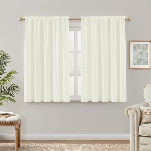 Vista 29 de HOMEIDEAS - Cortinas semitransparentes de privacidad blancas que no se transparentan, 52 x 96 pulgadas Blanco