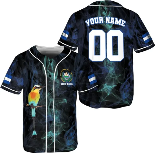 Vista 21 de Parvii Camiseta de béisbol personalizada de El Salvador Orgulloso, camiseta de El Salvador, camiseta de El Salvador, Jersey de El Salvador